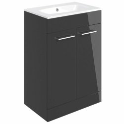 Ajax Walesby 610mm Anthracite Gloss Floor Standing Vanity Unit