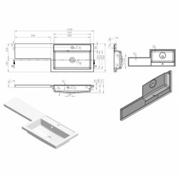 Ajax Manby 1100mm Grey Gloss Right Handed Furniture Pack