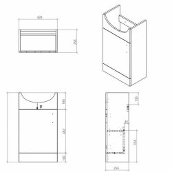 Ajax Tealby 450mm White Gloss Floor Standing Vanity Unit