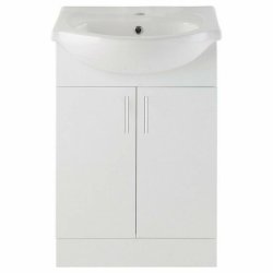 Ajax Tealby 560mm White Gloss Floor Standing Vanity Unit