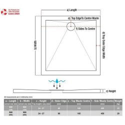 Ajax Anti Slip Ultra Slim 800mm Square Shower Tray