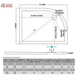 Ajax Anti Slip Ultra Slim 1200 x 800mm LH Offset Quadrant Shower Tray