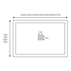 Ajax Designer 1000 x 760mm Ultra Slim Rectangular Shower Tray