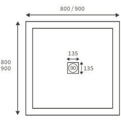 Ajax Designer 800mm Ultra Slim Square Shower Tray