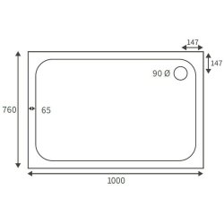 Ajax Low Profile 1000 x 760mm Rectangular Shower Tray