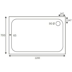 Ajax Low Profile 1200 x 700mm Rectangular Shower Tray