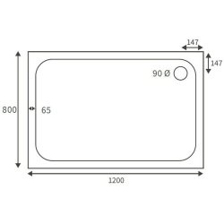 Ajax Low Profile 1200 x 800mm Rectangular Shower Tray