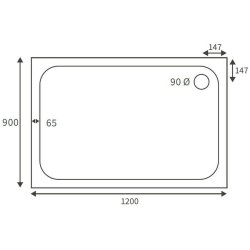 Ajax Low Profile 1200 x 900mm Rectangular Shower Tray