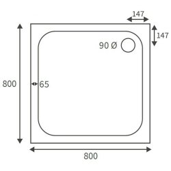 Ajax Low Profile 800mm Square Shower Tray