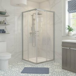 Ajax Keah 6mm Chrome 760mm Corner Entry Sliding Shower Doors