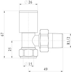 Ajax Patterned Chrome Angled Radiator Valves