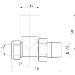 Ajax Patterned Chrome Straight Radiator Valves