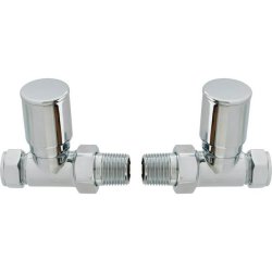 Ajax Patterned Chrome Straight Radiator Valves