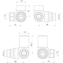 Ajax Patterned Chrome Corner Radiator Valves