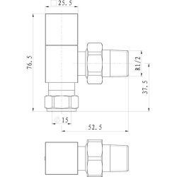 Ajax Square Chrome Angled Radiator Valves