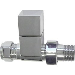 Ajax Square Chrome Straight Radiator Valves