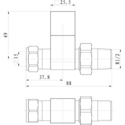 Ajax Square Chrome Straight Radiator Valves