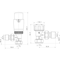 Ajax Round Chrome Angled Thermostatic Radiator Valves