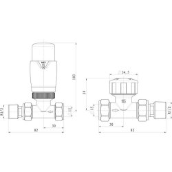 Ajax Round Chrome Straight Thermostatic Radiator Valves