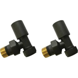 Ajax Patterned Anthracite Angled Radiator Valves