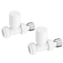 Ajax Patterned White Straight Radiator Valves