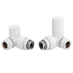 Ajax Patterned White Corner Radiator Valves