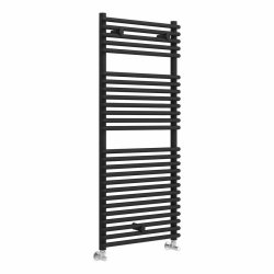 Ajax Oaklands 1190 x 500mm Black Round Ladder Towel Warmer