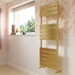 Ajax Dovedale 1200 x 500mm Brushed Brass Square Ladder Towel Warmer