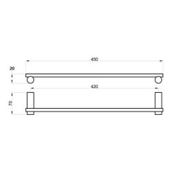 Ajax Bradley 450mm Chrome Single Towel Rail