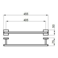 Ajax Roxby 450mm Chrome Single Towel Rail