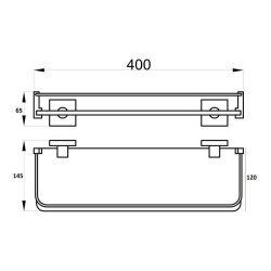 Ajax Roxby 400mm Chrome Single Glass Shelf