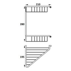 Ajax Linwood Chrome 2 Tier Corner Shower Baskets