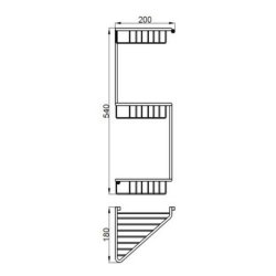 Ajax Linwood Chrome 3 Tier Corner Shower Baskets