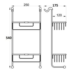 Ajax Riseholme Chrome 2 Tier Corner Shower Baskets