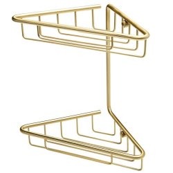 Ajax Linwood Brushed Brass 2 Tier Corner Shower Baskets