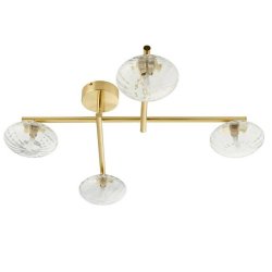 Ajax Laceby Brushed Brass Ceiling Bathroom Light