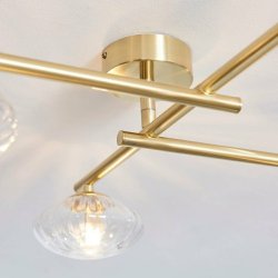 Ajax Laceby Brushed Brass Ceiling Bathroom Light