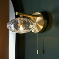 Ajax Laceby Brushed Brass Wall Bathroom Light