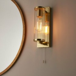 Ajax Hallington Brushed Brass Wall Bathroom Light