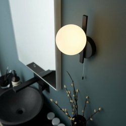 Ajax Hibaldstow Matt Black Wall Bathroom Light