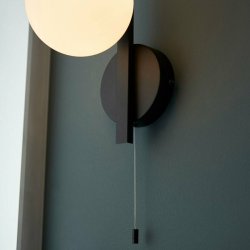 Ajax Hibaldstow Matt Black Wall Bathroom Light