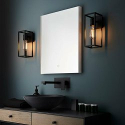 Ajax Scartho Matt Black Wall Bathroom Light