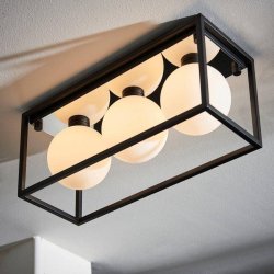 Ajax Brigg Matt Black Ceiling Bathroom Light