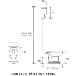 Ajax Somerby Brass High Level Pan and Cistern with Acrylic Seat