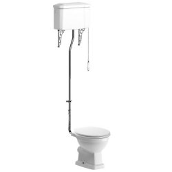 Ajax Somerby Chrome High Level Pan and Cistern with White Ash Seat