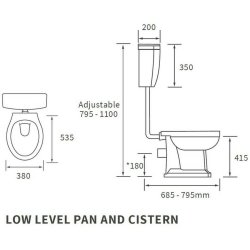 Ajax Somerby Brass Low Level Pan and Cistern with Acrylic Seat