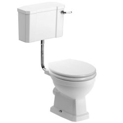 Ajax Somerby Chrome Low Level Pan and Cistern with White Ash Seat