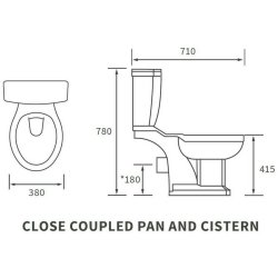 Ajax Somerby Chrome Close Coupled WC with White Ash Seat