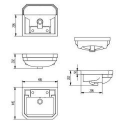 Ajax Somerby 495mm 2TH Semi Recessed Basin