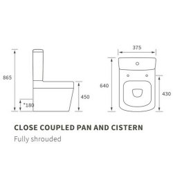 Ajax Weelsby Rimless Close Coupled Closed Back Comfort Height WC and Seat